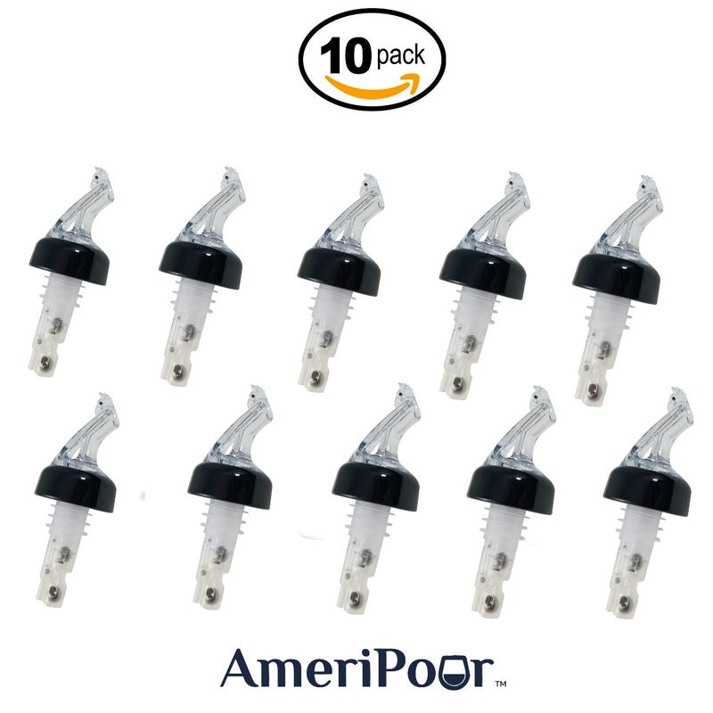 AmeriPour - Measured Pourer - Liquor Bottle Pourers - Collared - Made 100% In USA. Bar Spouts That Don't Leak - No Cracks. A Perfect Pour Everytime. Great For Wine! (Clear, 1.5oz (45ml) - 10 Pack) - Image 2